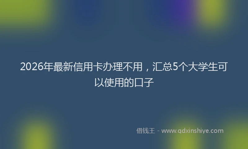 2026年最新信用卡办理不用，汇总5个大学生可以使用的口子