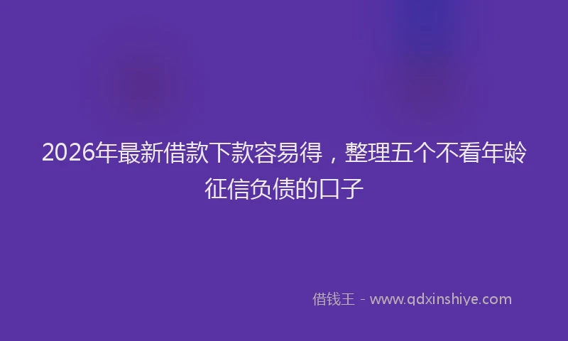 2026年最新借款下款容易得，整理五个不看年龄征信负债的口子
