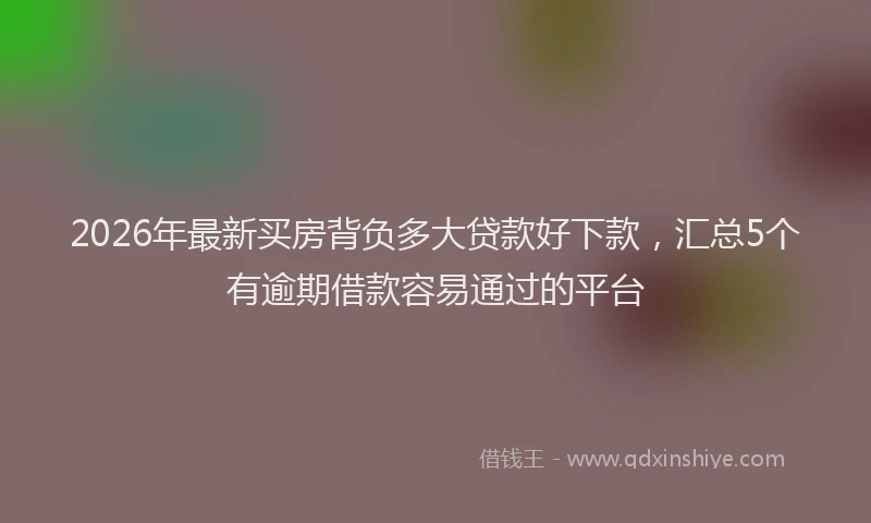 2026年最新买房背负多大贷款好下款,汇总5个有逾期借款容易通过的平台