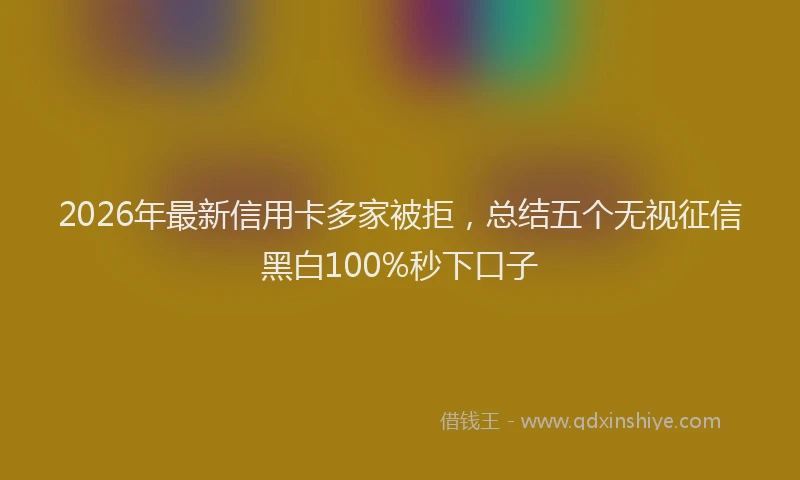 2026年最新信用卡多家被拒,总结五个无视征信黑白100%秒下口子