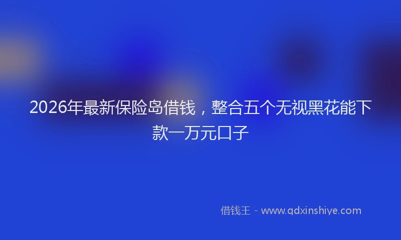 2026年最新保险岛借钱，整合五个无视黑花能下款一万元口子