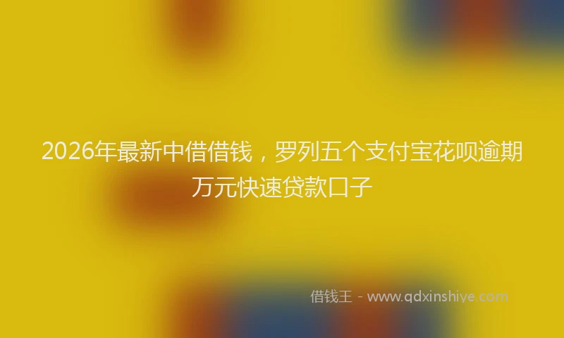 2026年最新中借借钱,罗列五个支付宝花呗逾期万元快速贷款口子
