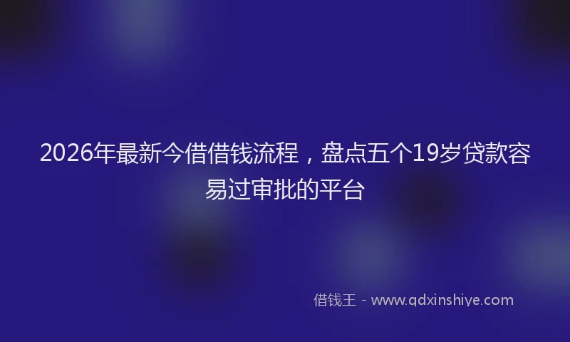 2026年最新今借借钱流程，盘点五个19岁贷款容易过审批的平台