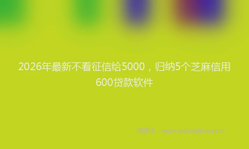 2026年最新不看征信给5000,归纳5个芝麻信用600贷款软件