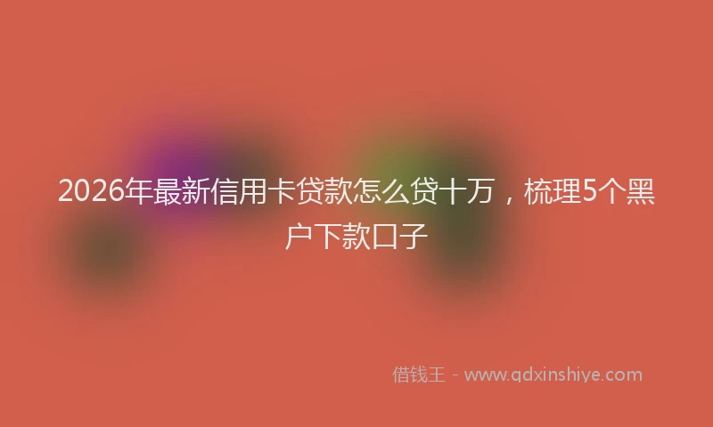 2026年最新信用卡贷款怎么贷十万，梳理5个黑户下款口子