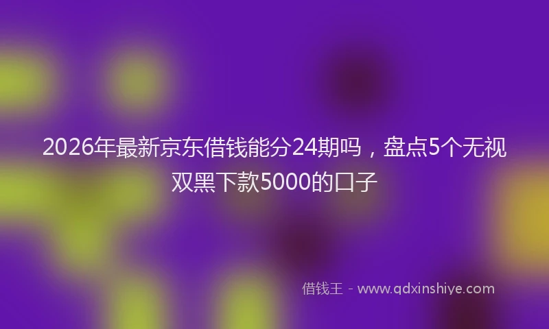 2026年最新京东借钱能分24期吗，盘点5个无视双黑下款5000的口子