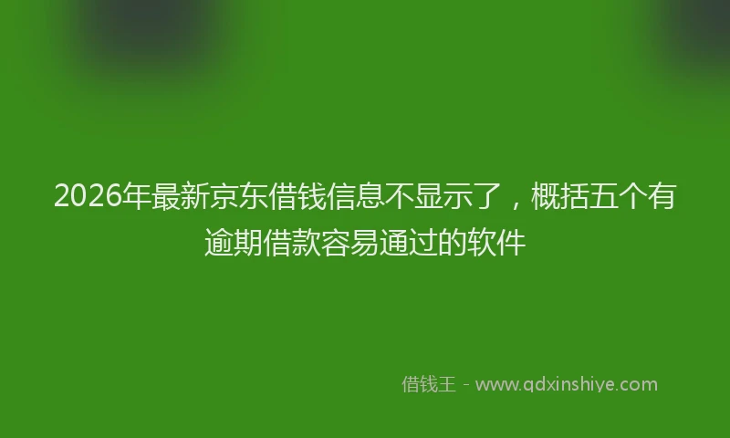 2026年最新京东借钱信息不显示了，概括五个有逾期借款容易通过的软件