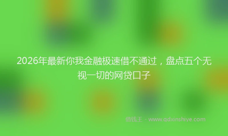 2026年最新你我金融极速借不通过,盘点五个无视一切的网贷口子