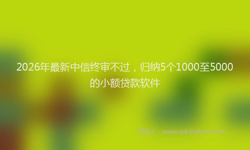 2026年最新中信终审不过，归纳5个1000至5000的小额贷款软件