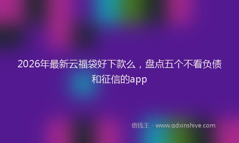 2026年最新云福袋好下款么，盘点五个不看负债和征信的app