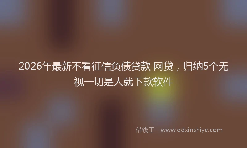 2026年最新不看征信负债贷款 网贷,归纳5个无视一切是人就下款软件