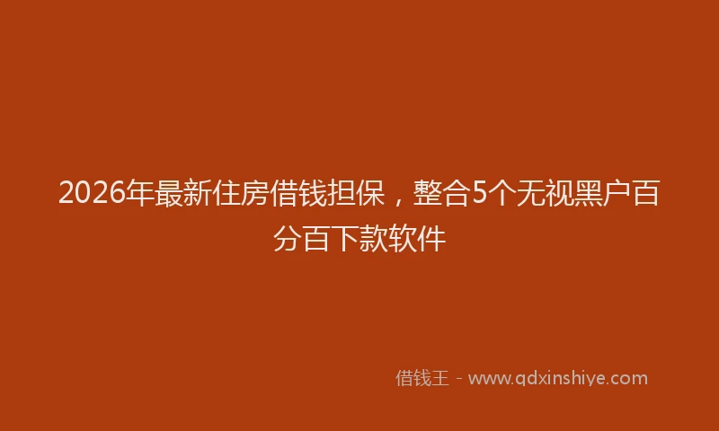 2026年最新住房借钱担保,整合5个无视黑户百分百下款软件