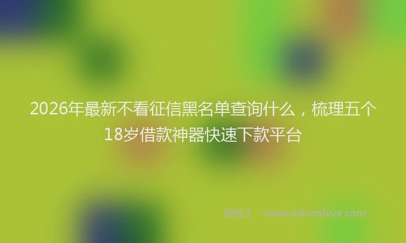 2026年最新不看征信黑名单查询什么,梳理五个18岁借款神器快速下款平台