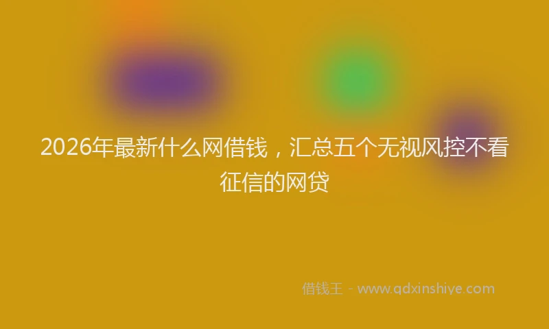 2026年最新什么网借钱,汇总五个无视风控不看征信的网贷