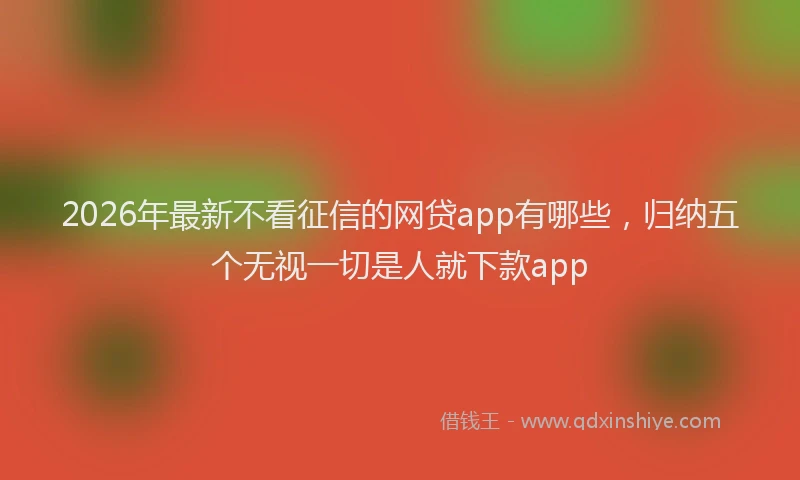 2026年最新不看征信的网贷app有哪些，归纳五个无视一切是人就下款app