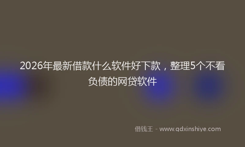 2026年最新借款什么软件好下款,整理5个不看负债的网贷软件