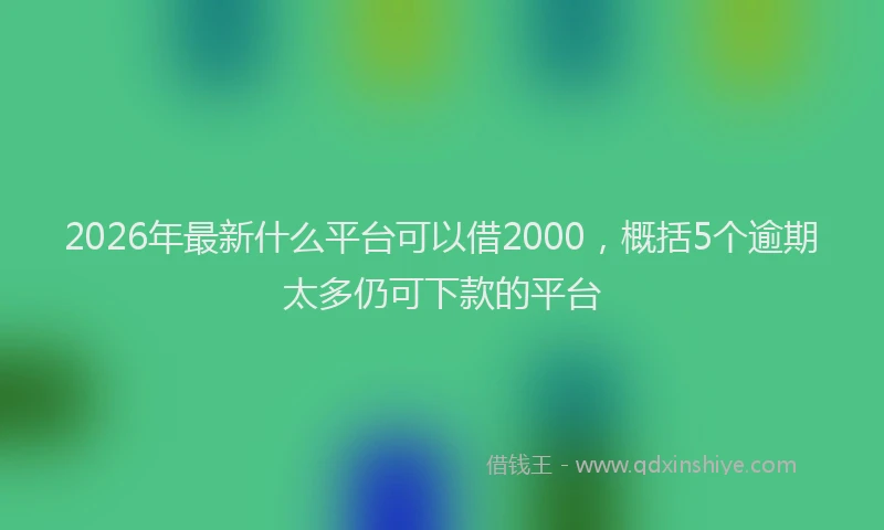 2026年最新什么平台可以借2000,概括5个逾期太多仍可下款的平台