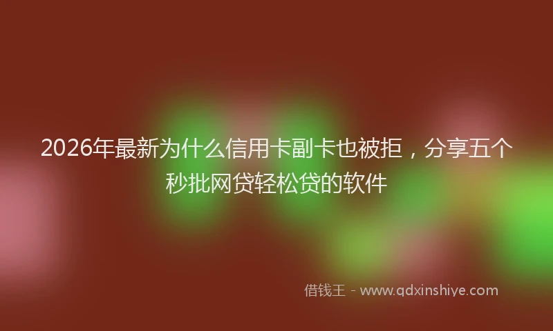 2026年最新为什么信用卡副卡也被拒，分享五个秒批网贷轻松贷的软件