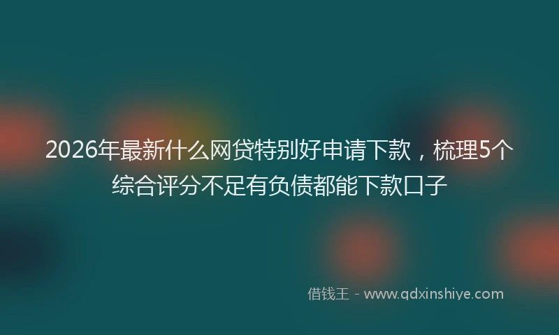 2026年最新什么网贷特别好申请下款,梳理5个综合评分不足有负债都能下款口子