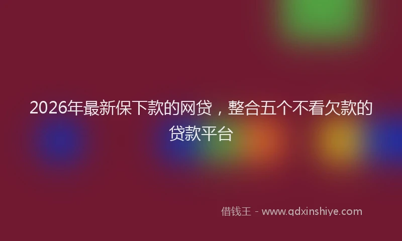 2026年最新保下款的网贷,整合五个不看欠款的贷款平台