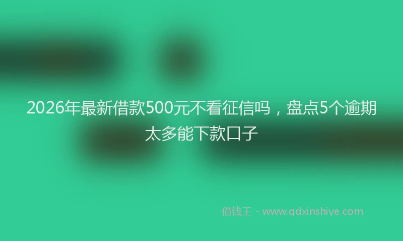 2026年最新借款500元不看征信吗，盘点5个逾期太多能下款口子