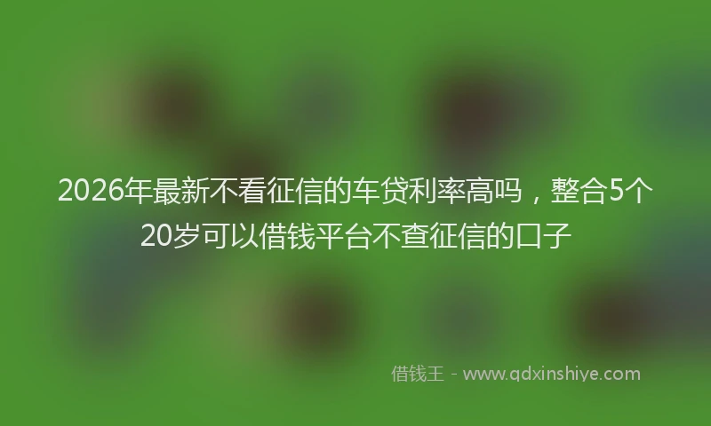 2026年最新不看征信的车贷利率高吗，整合5个20岁可以借钱平台不查征信的口子
