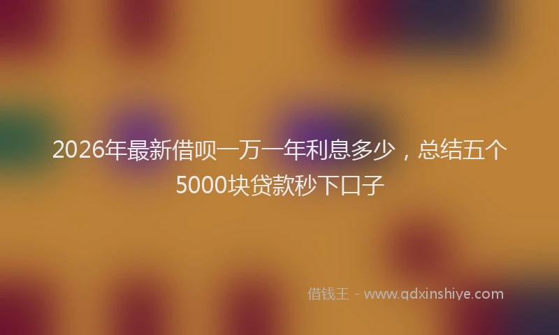2026年最新借呗一万一年利息多少，总结五个5000块贷款秒下口子