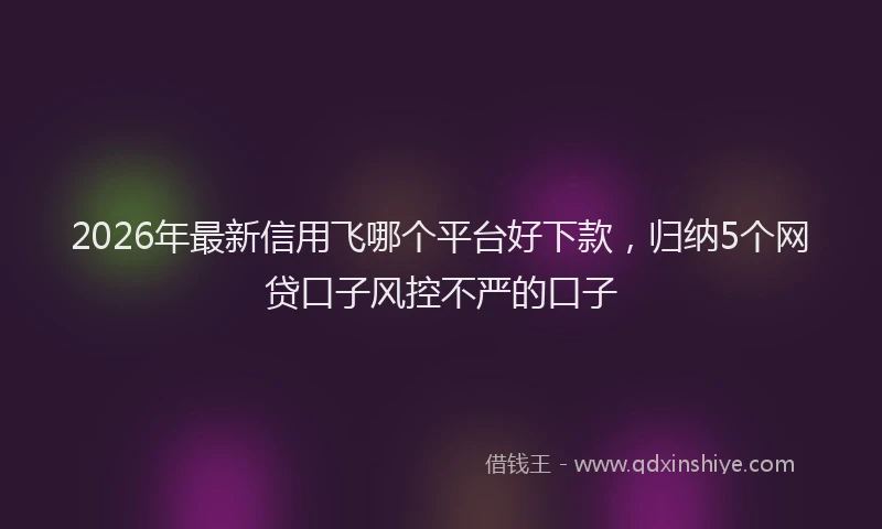2026年最新信用飞哪个平台好下款，归纳5个网贷口子风控不严的口子