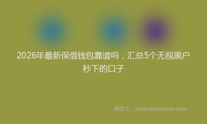2026年最新保借钱包靠谱吗，汇总5个无视黑户秒下的口子