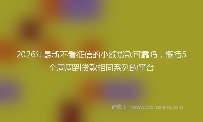 2026年最新不看征信的小额货款可靠吗，概括5个周周到贷款相同系列的平台