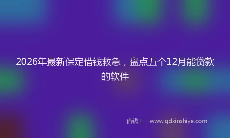 2026年最新保定借钱救急，盘点五个12月能贷款的软件