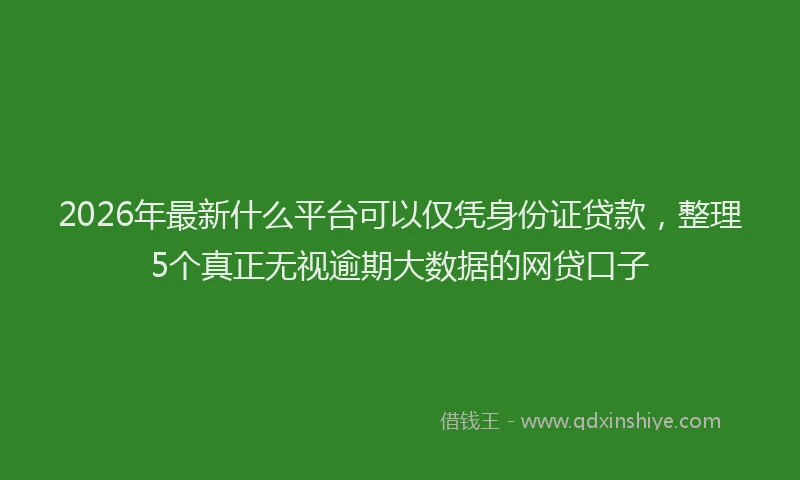 2026年最新什么平台可以仅凭身份证贷款，整理5个真正无视逾期大数据的网贷口子