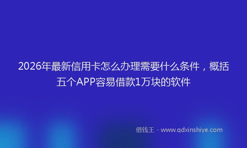 2026年最新信用卡怎么办理需要什么条件，概括五个APP容易借款1万块的软件