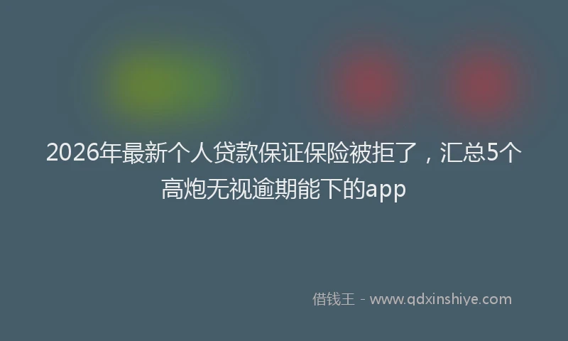 2026年最新个人贷款保证保险被拒了，汇总5个高炮无视逾期能下的app