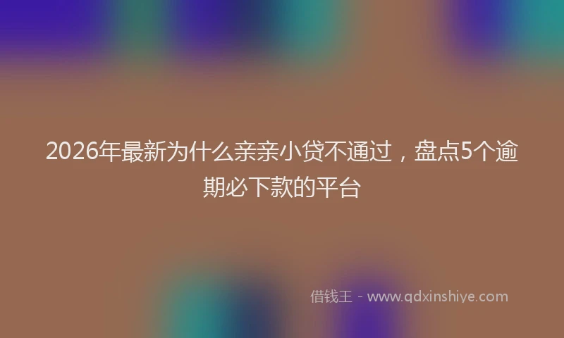 2026年最新为什么亲亲小贷不通过，盘点5个逾期必下款的平台