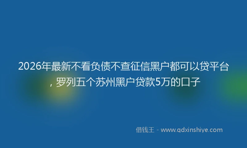 2026年最新不看负债不查征信黑户都可以贷平台,罗列五个苏州黑户贷款5万的口子