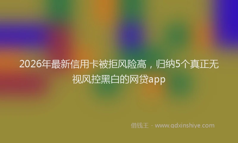 2026年最新信用卡被拒风险高,归纳5个真正无视风控黑白的网贷app