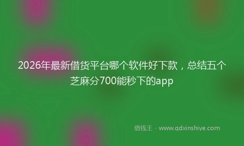 2026年最新借货平台哪个软件好下款,总结五个芝麻分700能秒下的app