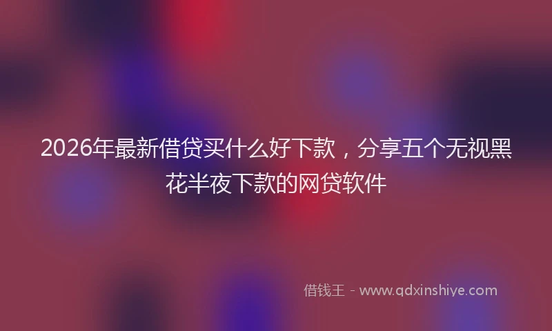 2026年最新借贷买什么好下款,分享五个无视黑花半夜下款的网贷软件
