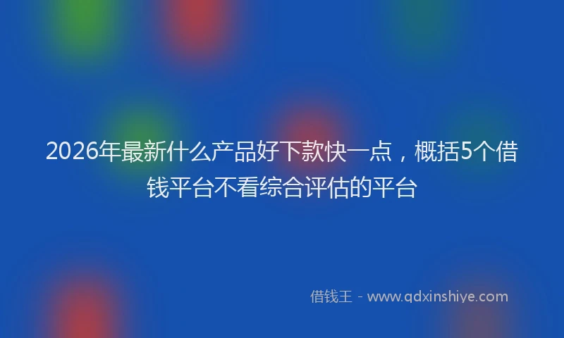2026年最新什么产品好下款快一点，概括5个借钱平台不看综合评估的平台