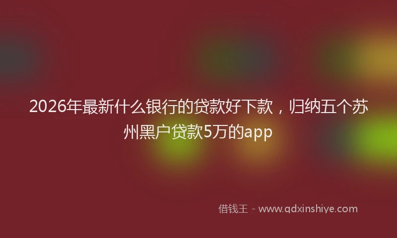 2026年最新什么银行的贷款好下款，归纳五个苏州黑户贷款5万的app