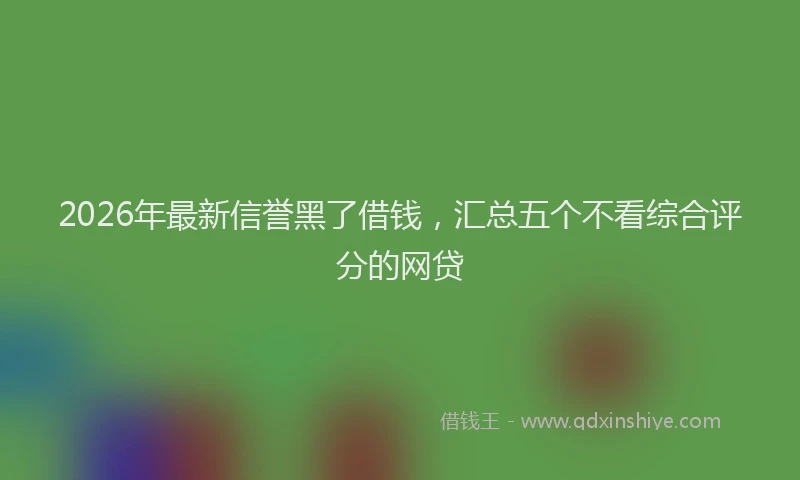 2026年最新信誉黑了借钱,汇总五个不看综合评分的网贷