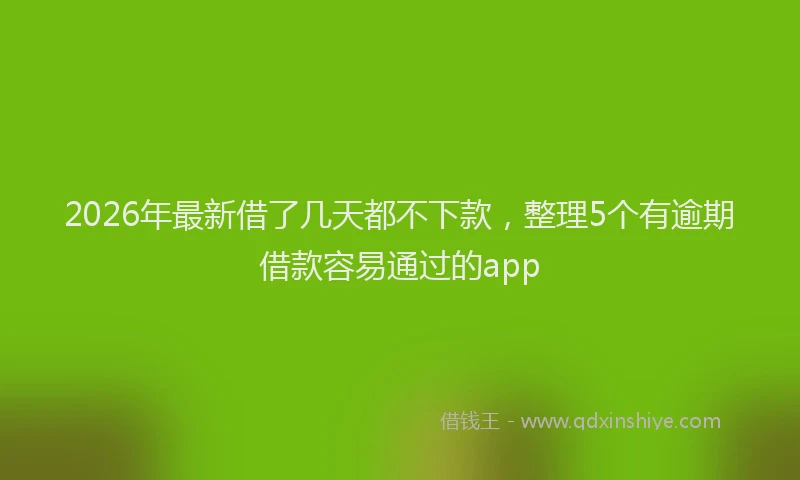 2026年最新借了几天都不下款，整理5个有逾期借款容易通过的app