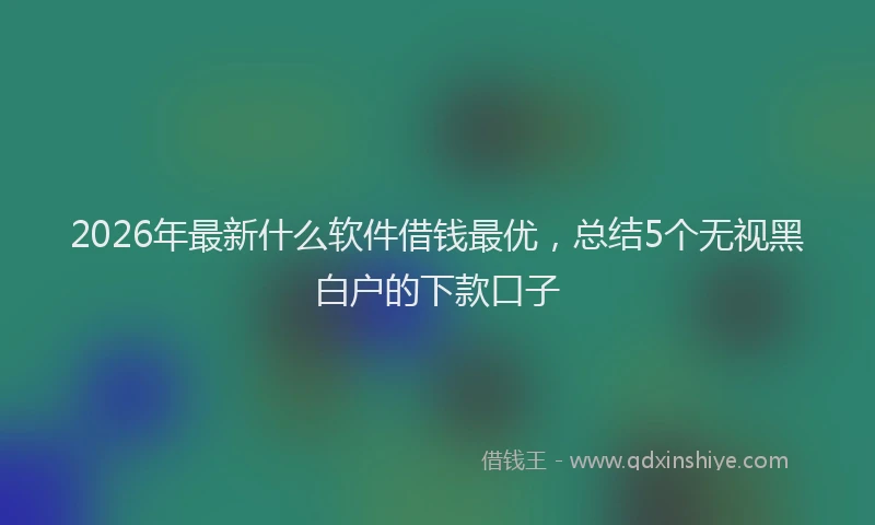 2026年最新什么软件借钱最优，总结5个无视黑白户的下款口子