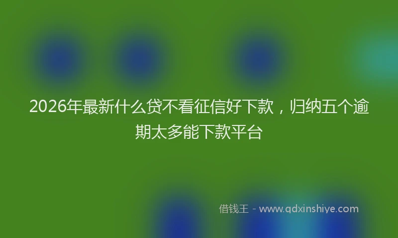 2026年最新什么贷不看征信好下款，归纳五个逾期太多能下款平台