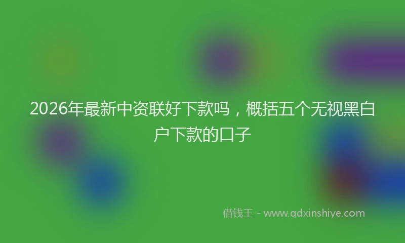 2026年最新中资联好下款吗,概括五个无视黑白户下款的口子