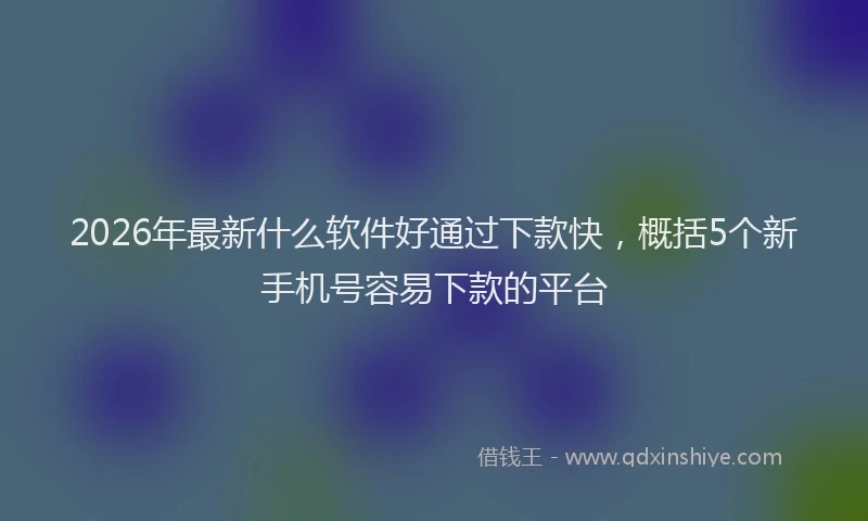 2026年最新什么软件好通过下款快，概括5个新手机号容易下款的平台