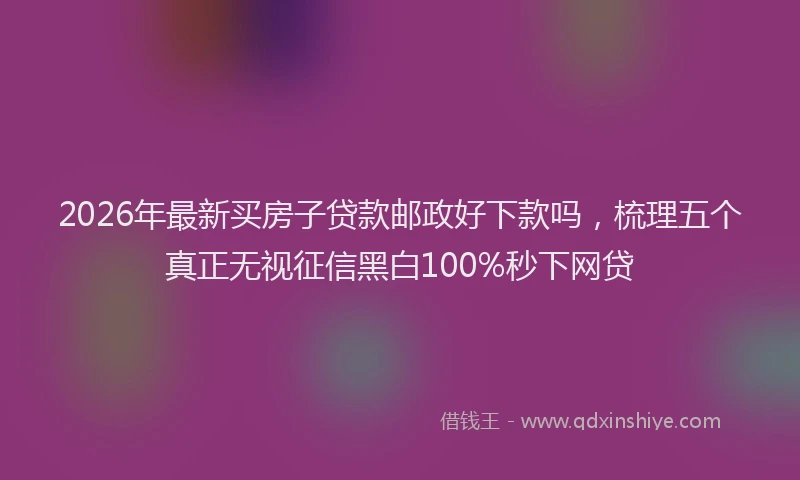2026年最新买房子贷款邮政好下款吗，梳理五个真正无视征信黑白100%秒下网贷