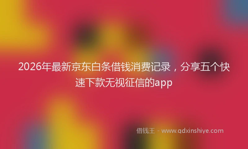 2026年最新京东白条借钱消费记录，分享五个快速下款无视征信的app