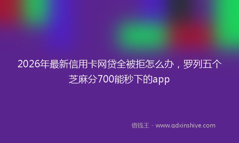 2026年最新信用卡网贷全被拒怎么办，罗列五个芝麻分700能秒下的app